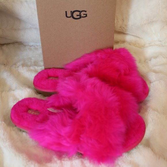 UGG Shoes - NIB UGG FUZZALICIOUS FUR SANDAL SLIPPERS PINK
